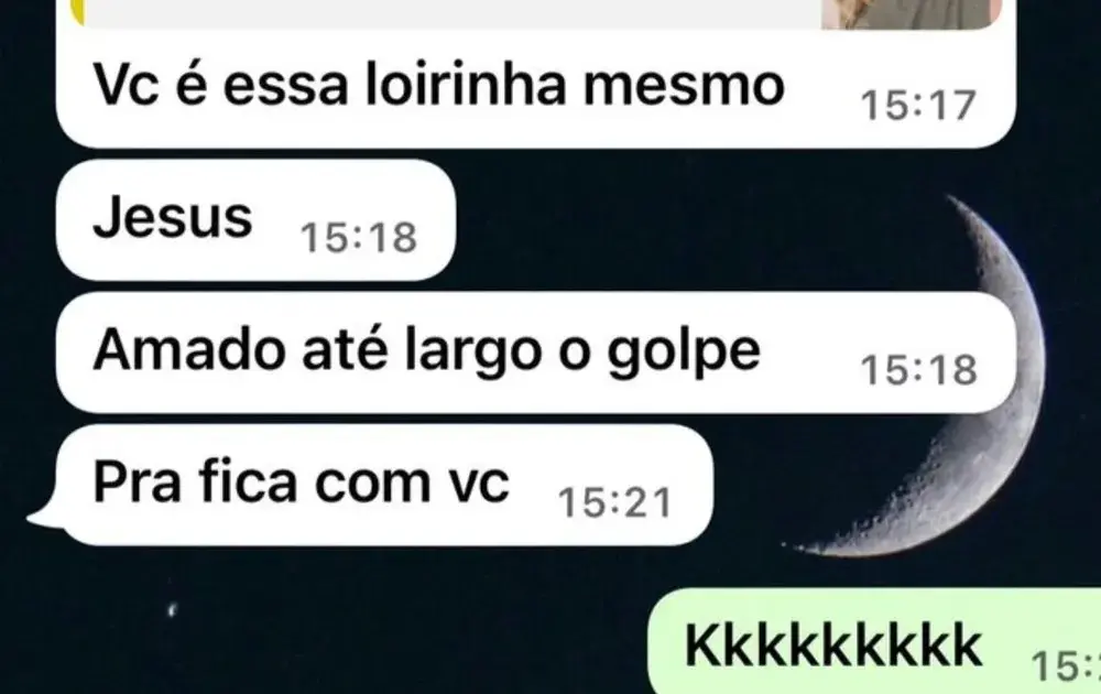 Print de conversa entre vítima e golpista.