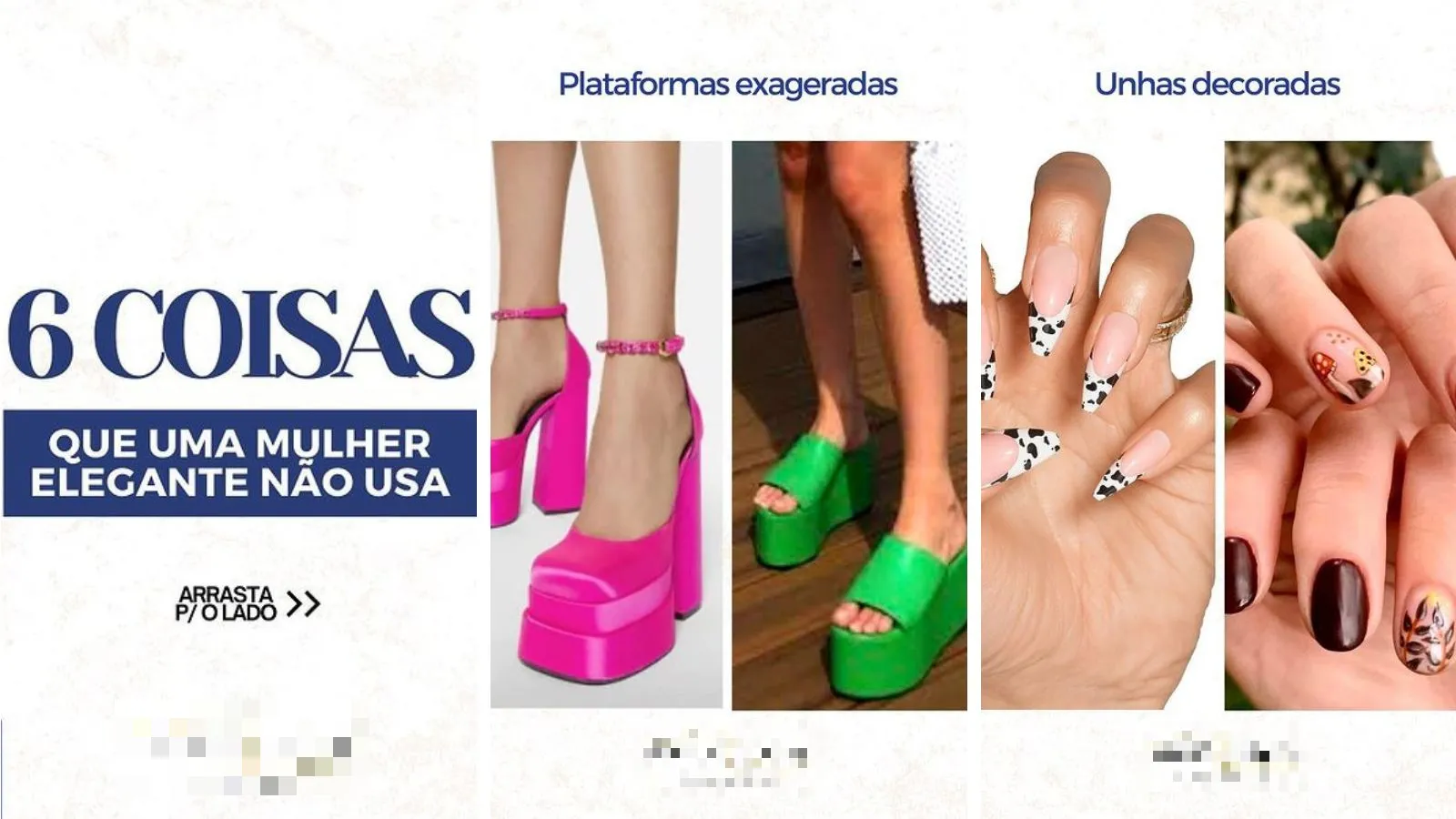 Publicação no Instagram de uma consultora de estilo sobre o que não usar