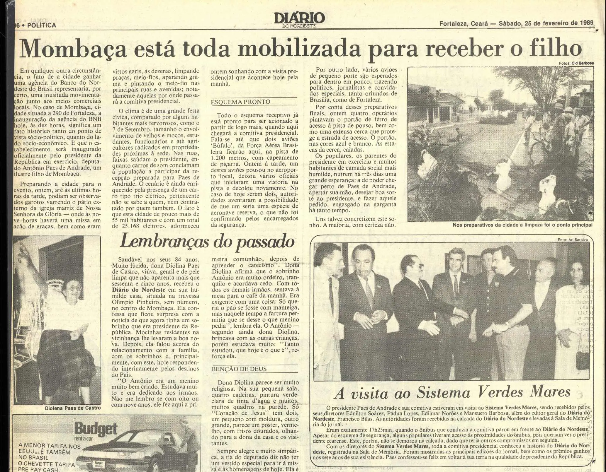 Reportagem de fevereiro de 1989 do Diário do Nordeste