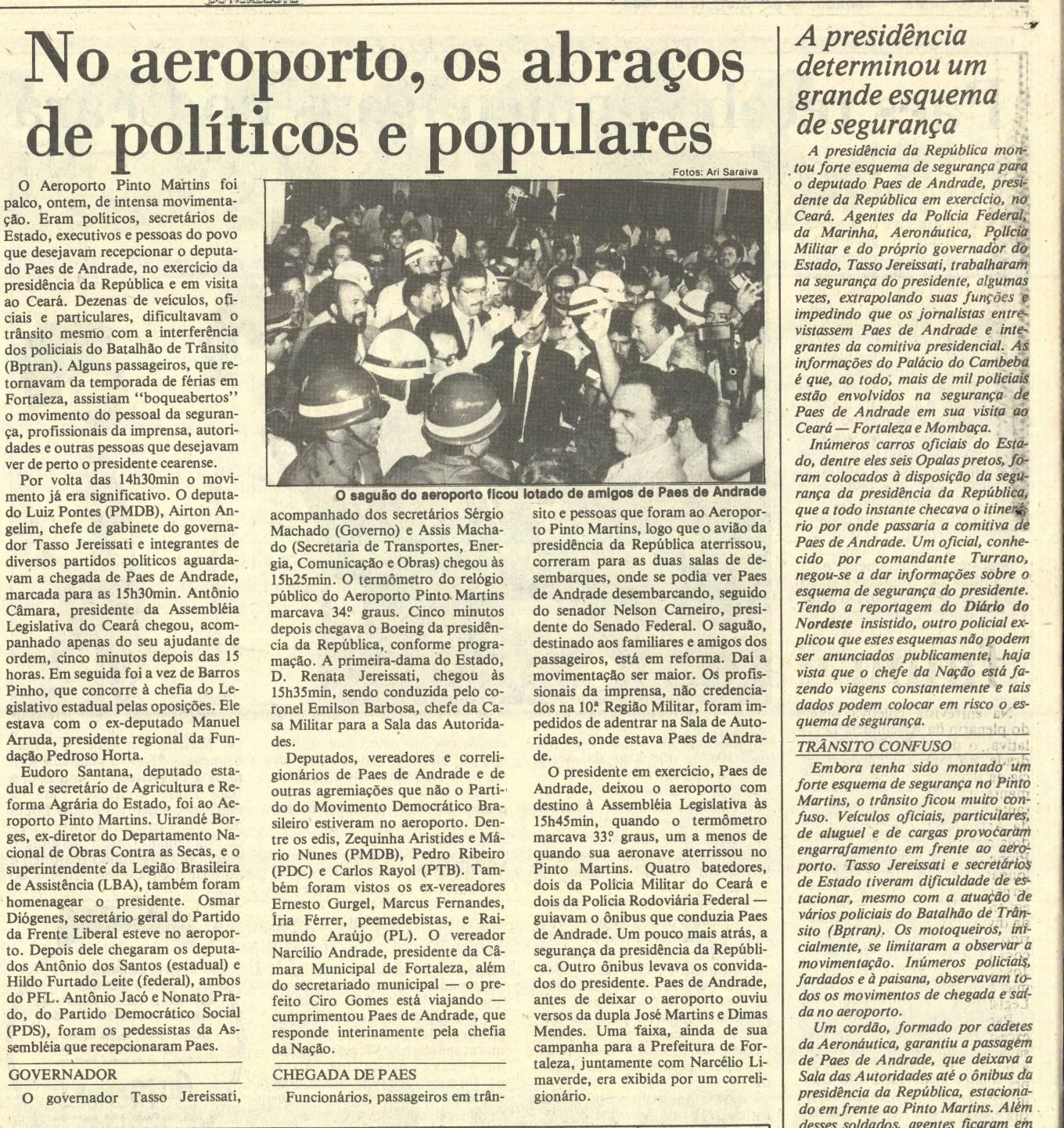 Reportagem de fevereiro de 1989 do Diário do Nordeste