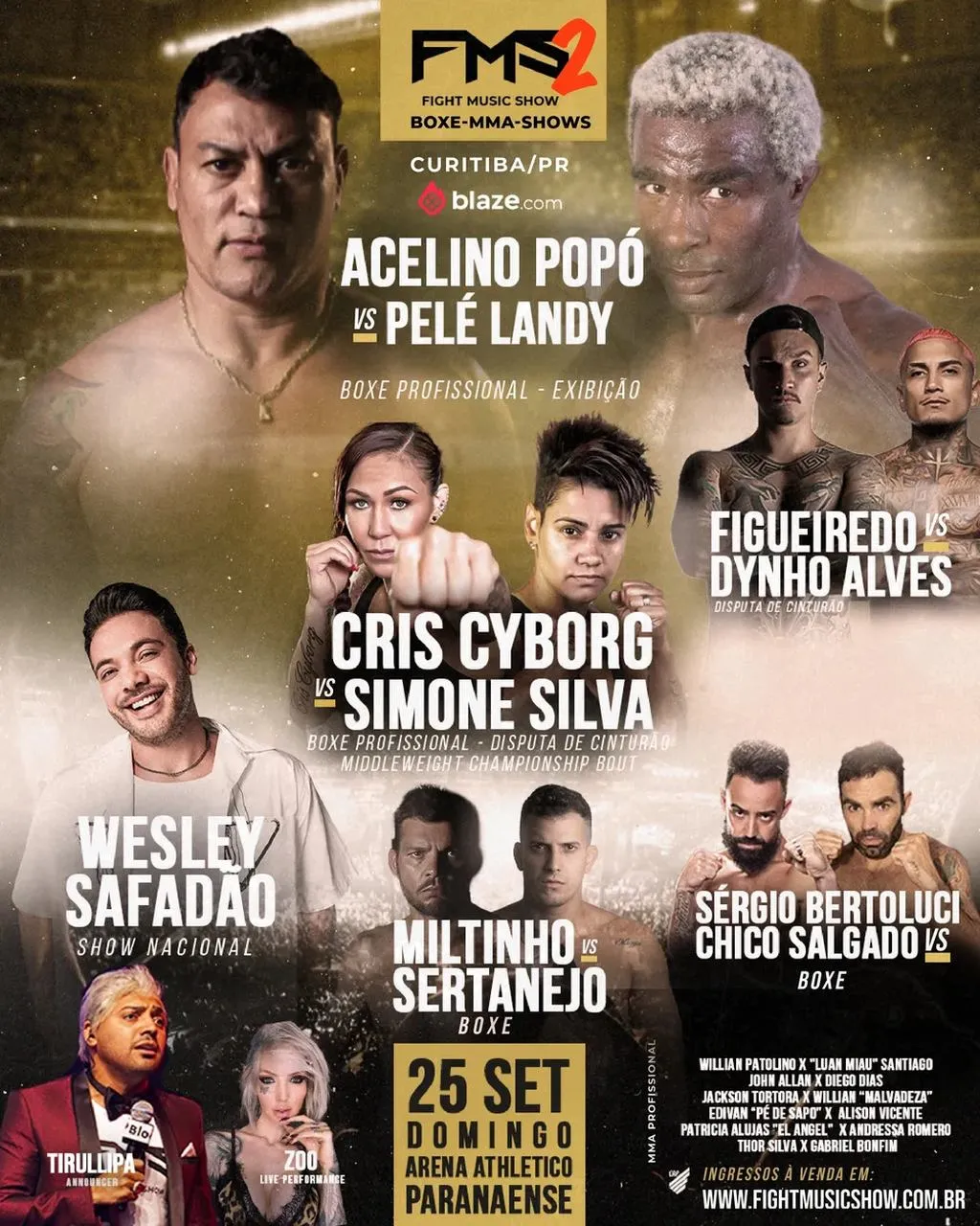 O Fight Music Show 2 reúne diversas atrações, com Popó na luta principal