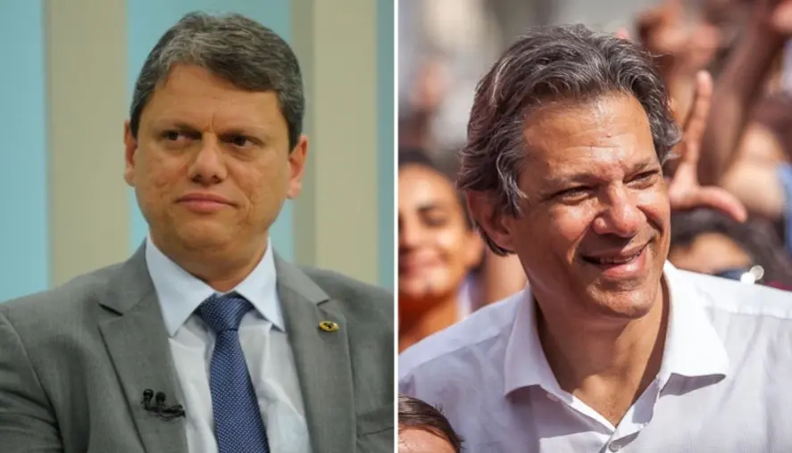 Tarcísio de Freitas (Republicanos) e Fernando Haddad (PT)