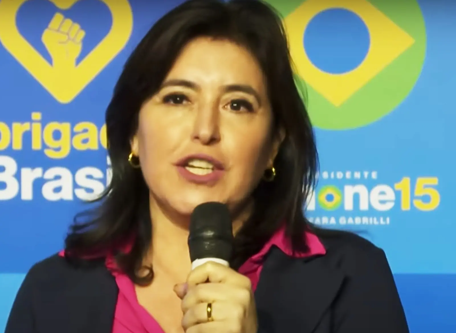 Simone Tebet durante pronunciamento