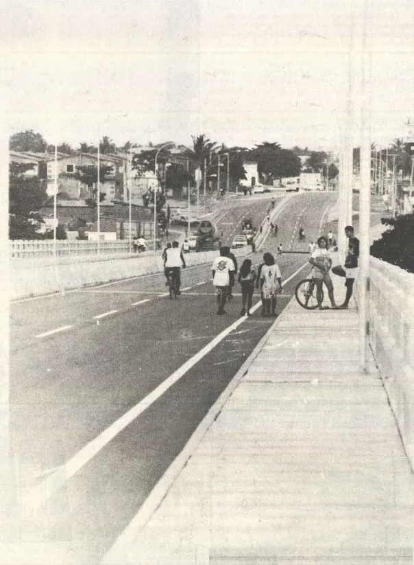 Ponte da Barra do Ceará em 1997, antes de abrir para circulação de veículos com pagamento de pedágio
