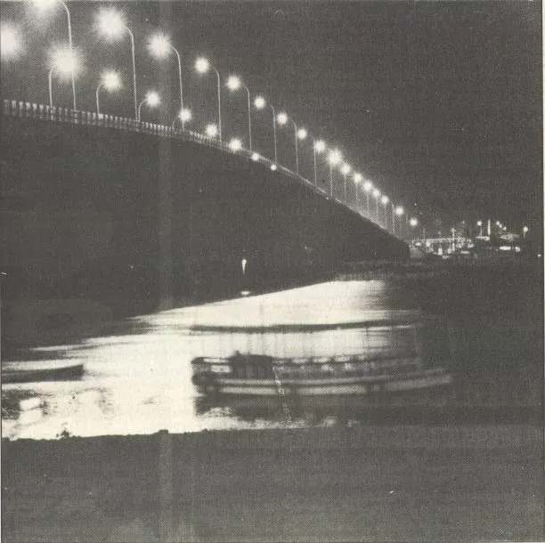 Teste de iluminação da Ponte sobre o Rio Ceará - Ponte da Barra - em setembro de 1997