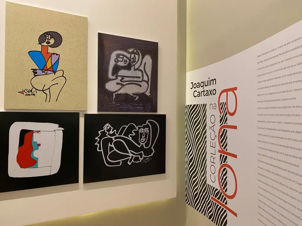 Desenhos de Joaquim Cartaxo, na Exposição Corleção na Lona