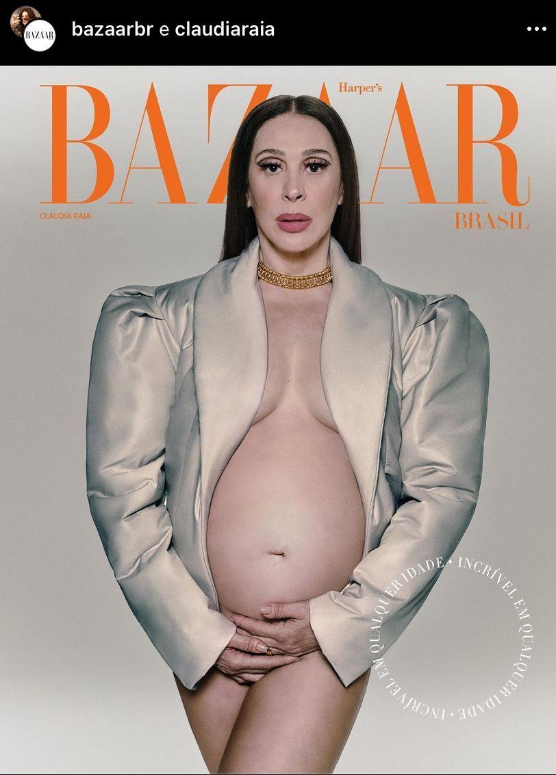 Capa da revista com Claudia Raia grávida