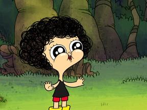 O personagem Irmão do Jorel, da série do Cartoon Network, em um cenário de floresta