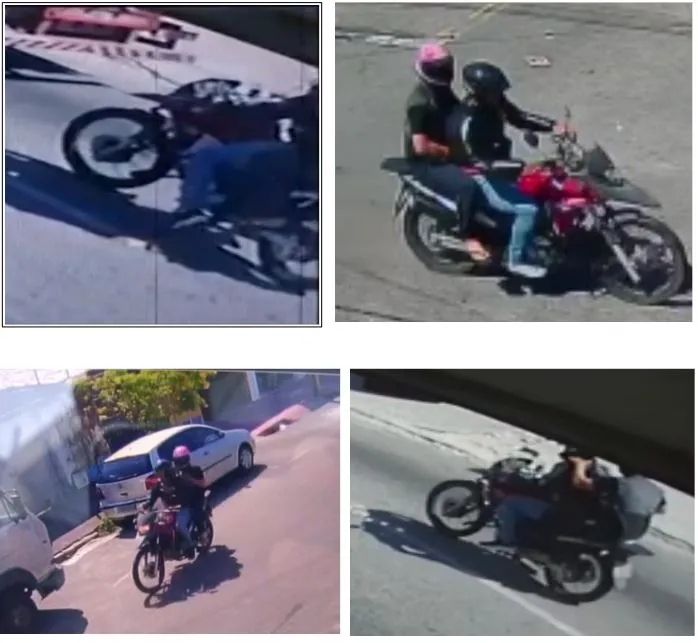 A ação criminosa da dupla foi flagrada por câmeras de segurança da via