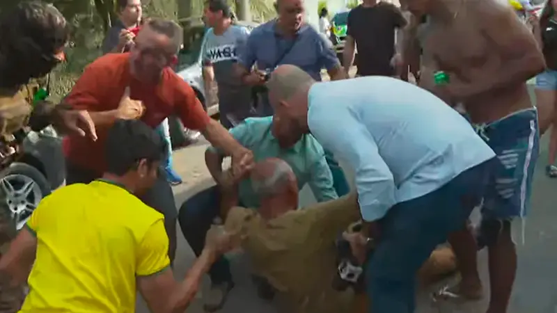 Agressão a cinegrafista aconteceu durante cobertura do conflito entre Roberto Jefferson e Polícia Federal