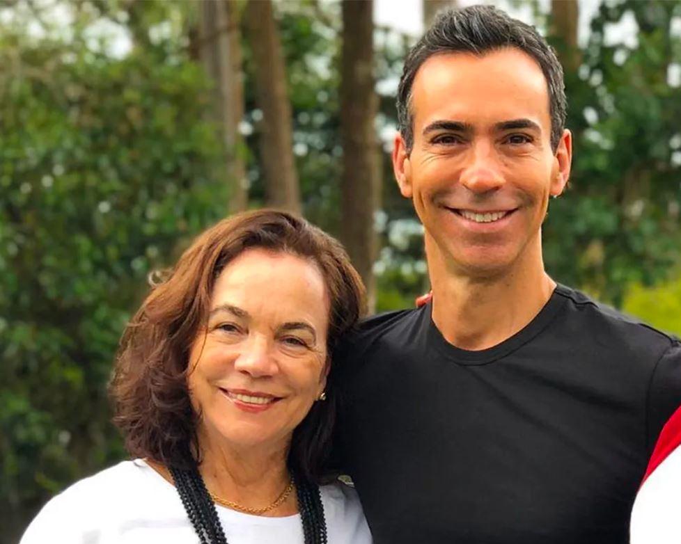 Cesar Tralli com a mãe, Edna Tralli