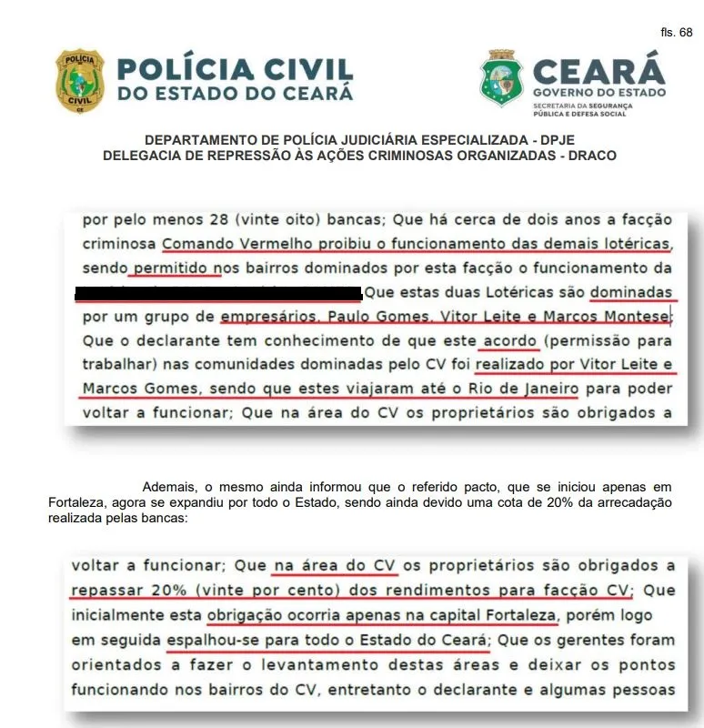 Facção recebia pelo menos 20% dos valores arrecadados nas áreas dominadas