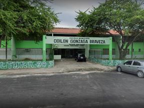 Fachada da escola municipal Odilon Gonzaga Braveza