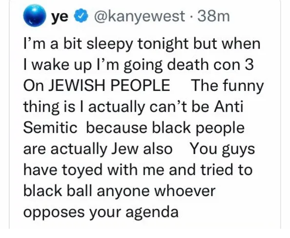 Kanye West chegou a ser banido do Twitter por mensagens ameaçadoras de teor antissemita