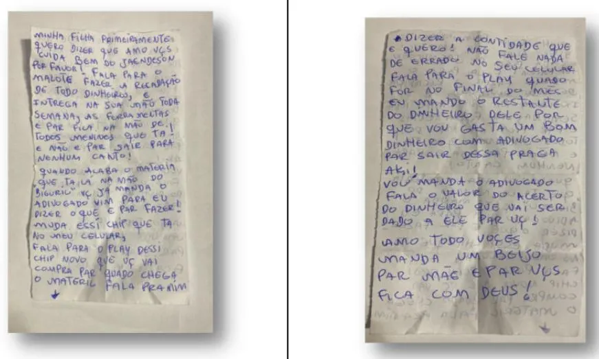 O bilhete foi supostamente levado pelo advogado alvo da Operação