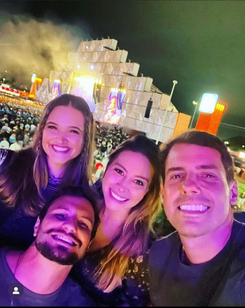 A atriz Juliana Paiva e arquiteto Danilo Partezani no Rock in Rio