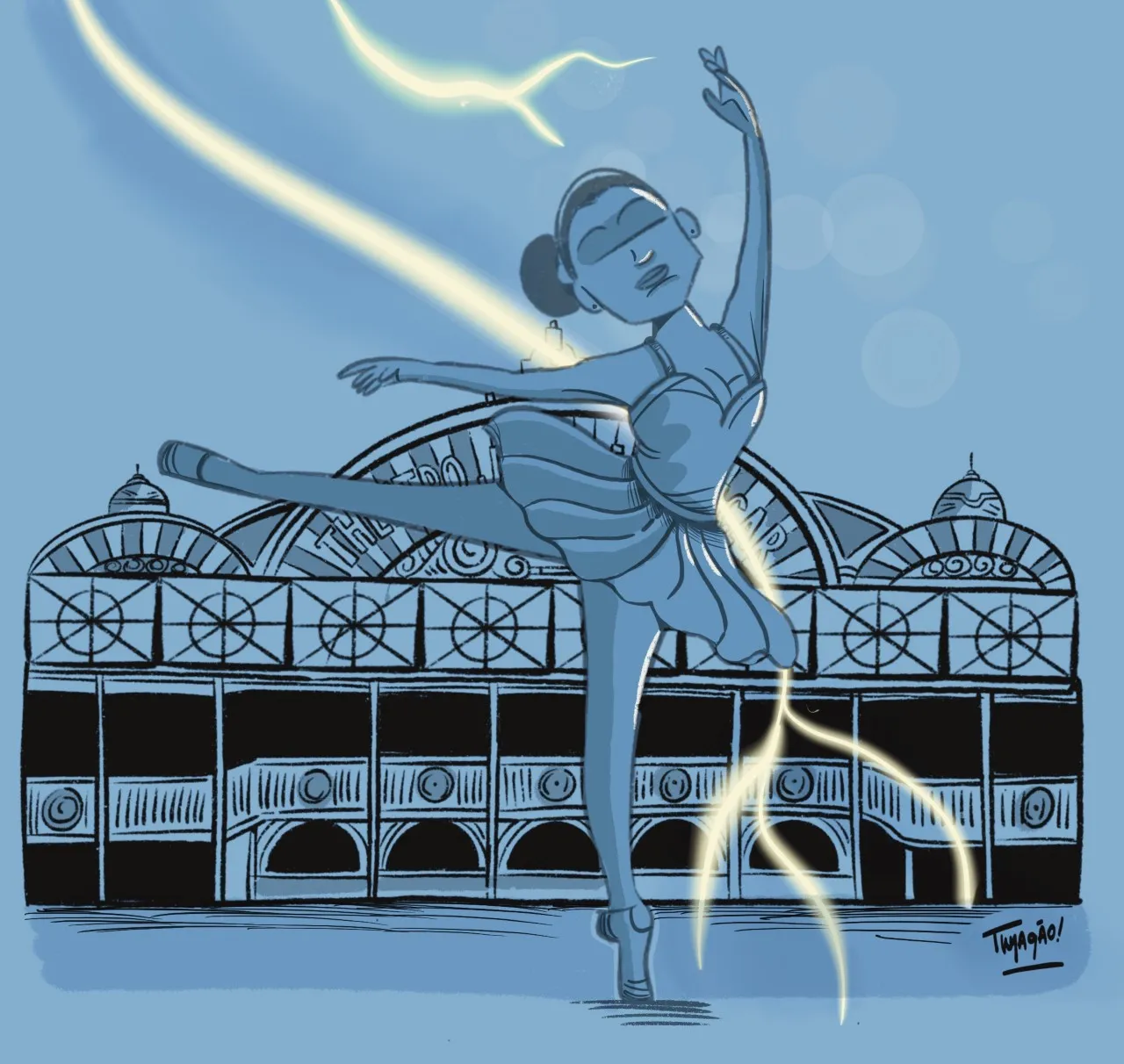 A lenda da Bailarina Azul ilustrada por Thyagão