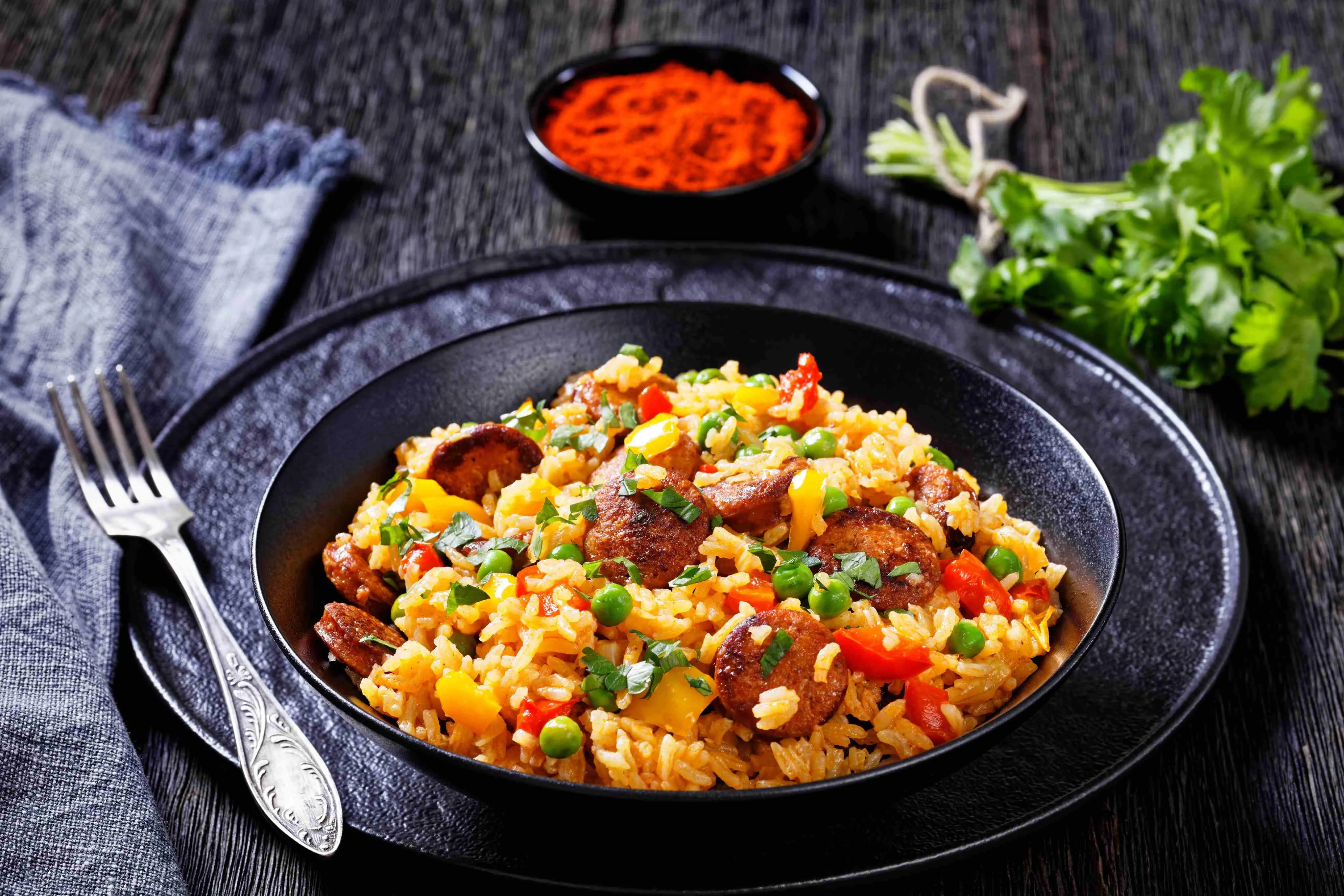 Prato leva carne e linguiça