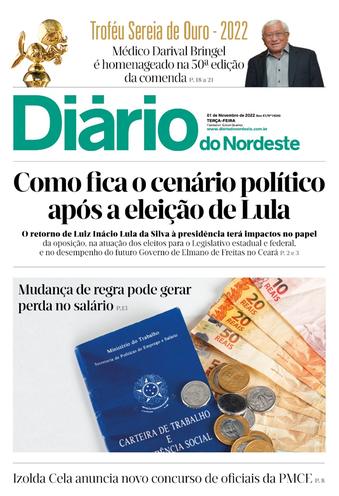 Capa da Edição do dia do jornal Diário do Nordeste