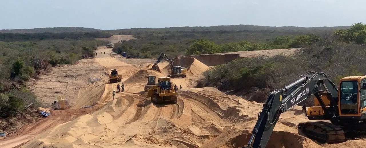 Obras do complexo eólico da 2W em Icapuí