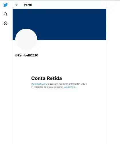 Conta de Zambelli retirada do Twitter