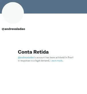 O pastor André Valadão também foi banido do Twitter.
