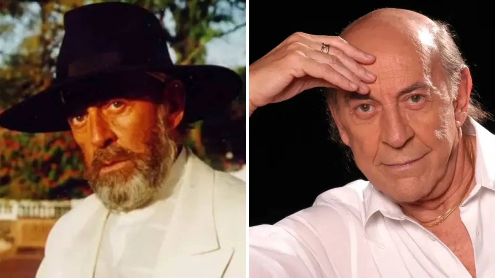 Antes e depois de Raul Cortez  em O Rei do Gado