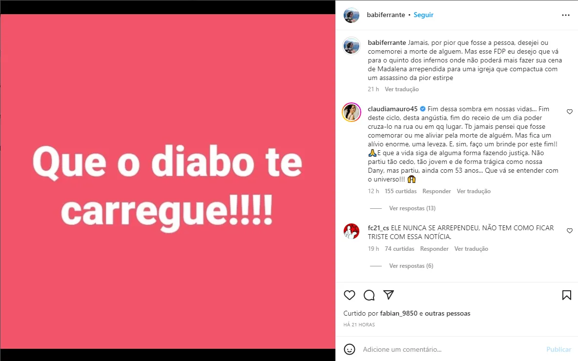 Prima de Daniella Perez fala sobre morte de Guilherme de Pádua