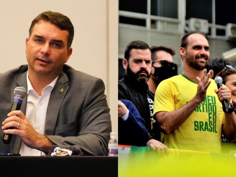 Eduardo Bolsonaro viu seleção em área VIP da Copa regada a bebida