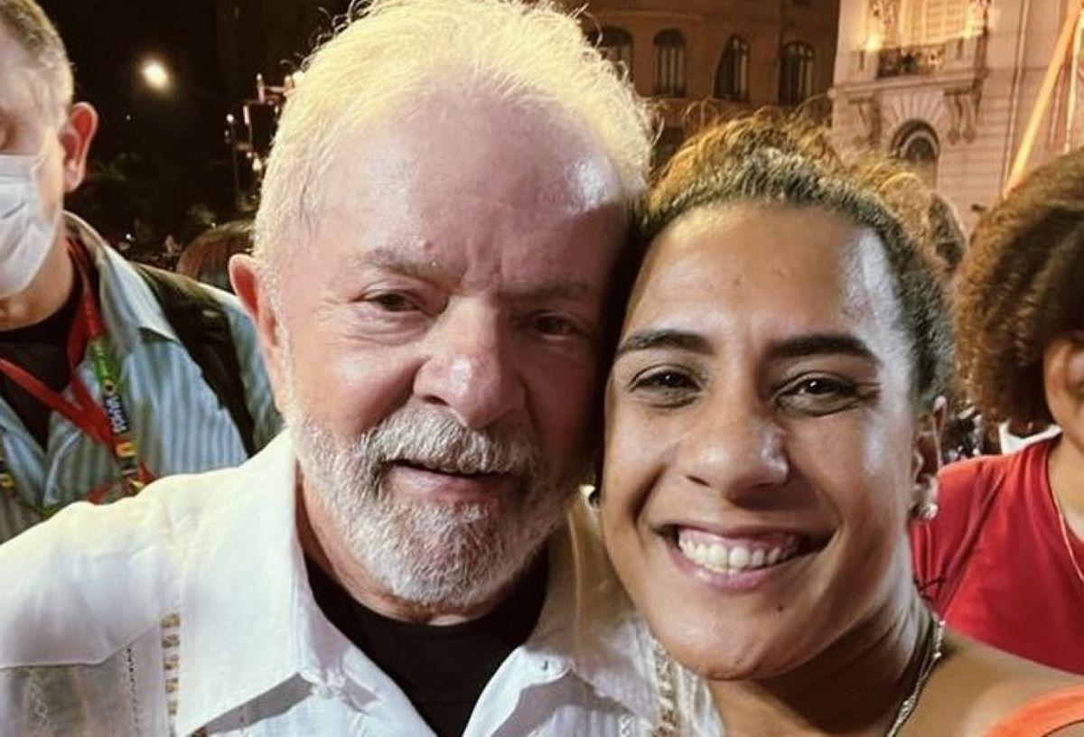 Lula e Anielle franco durante ato de campanha