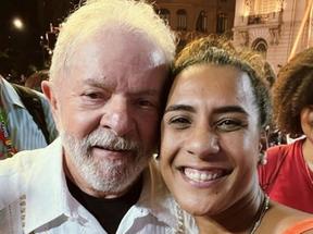 Lula e Anielle franco durante ato de campanha