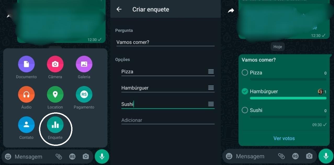 Criação de enquete em versão android