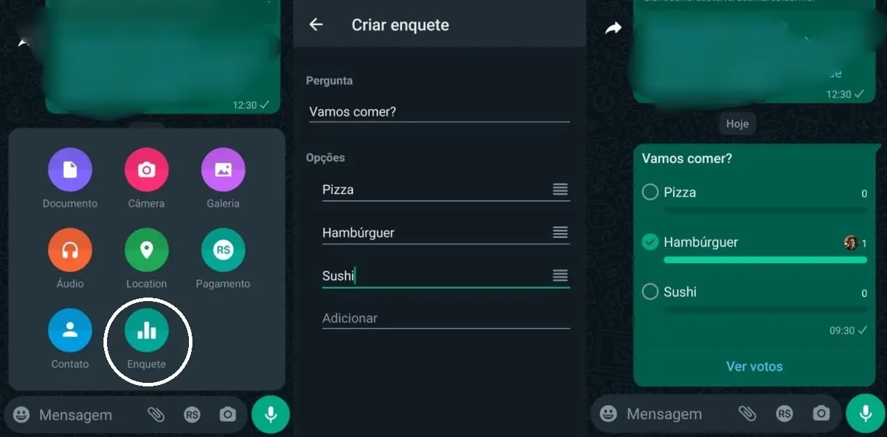 Criação de enquete em versão android