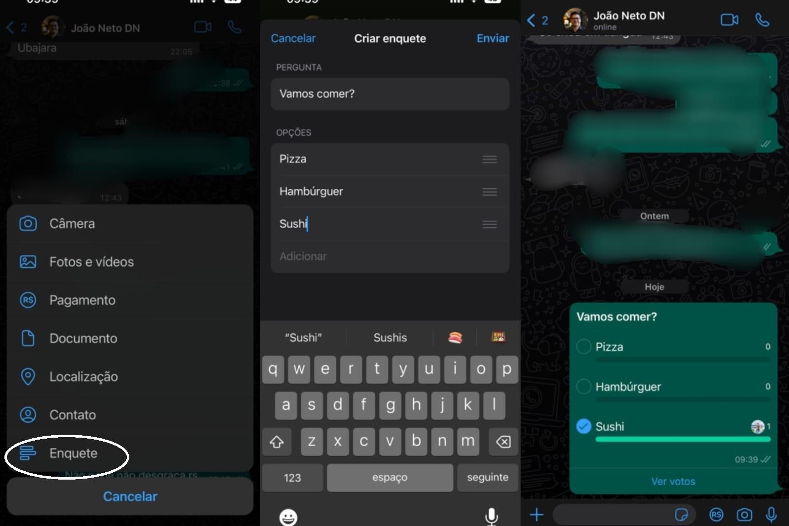 Versão de enquete no iOS