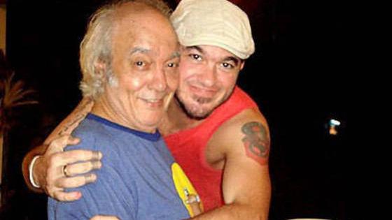 Erasmo Carlos ao lado do filho Alexandre Pessoal, que morreu após acidente de moto no Rio de Janeiro, em 2014