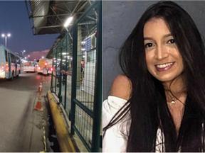 Montagem de fotos mostra, do lado esquerdo, o terminal do Siqueira, e do lado direito, Maria Joyciane Ferreira da Silva