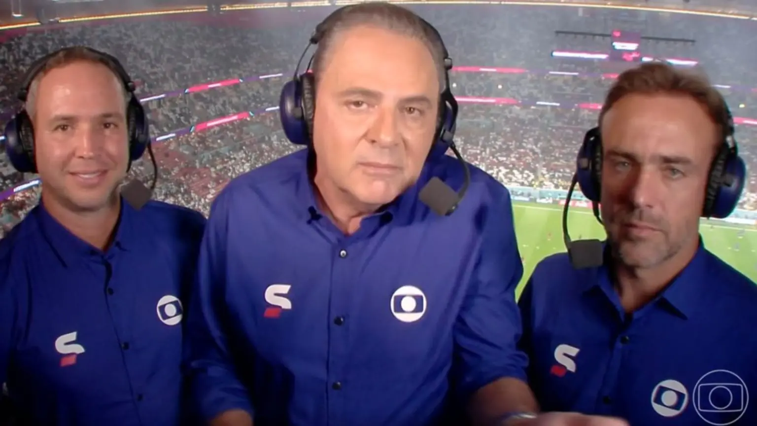 Luís Roberto com Caio Ribeiro