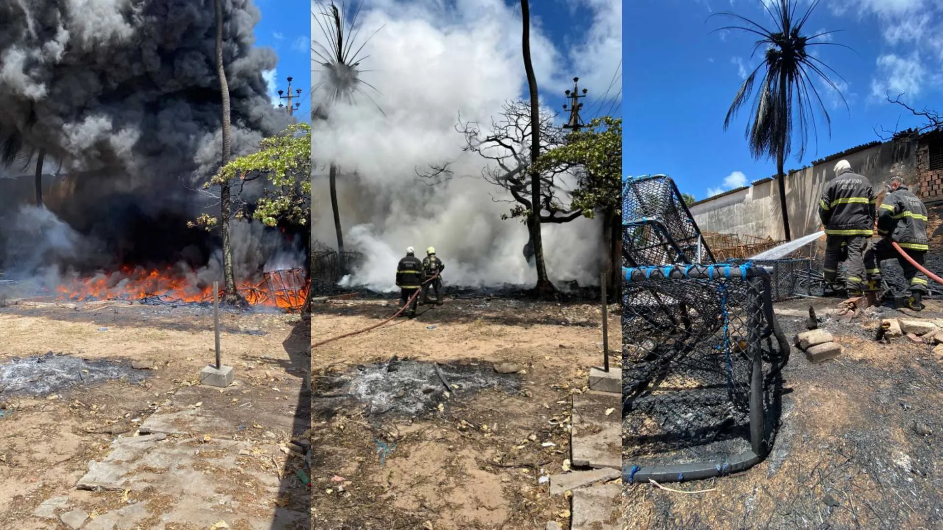 Fogo atingiu equipamentos para pesca de lagosta