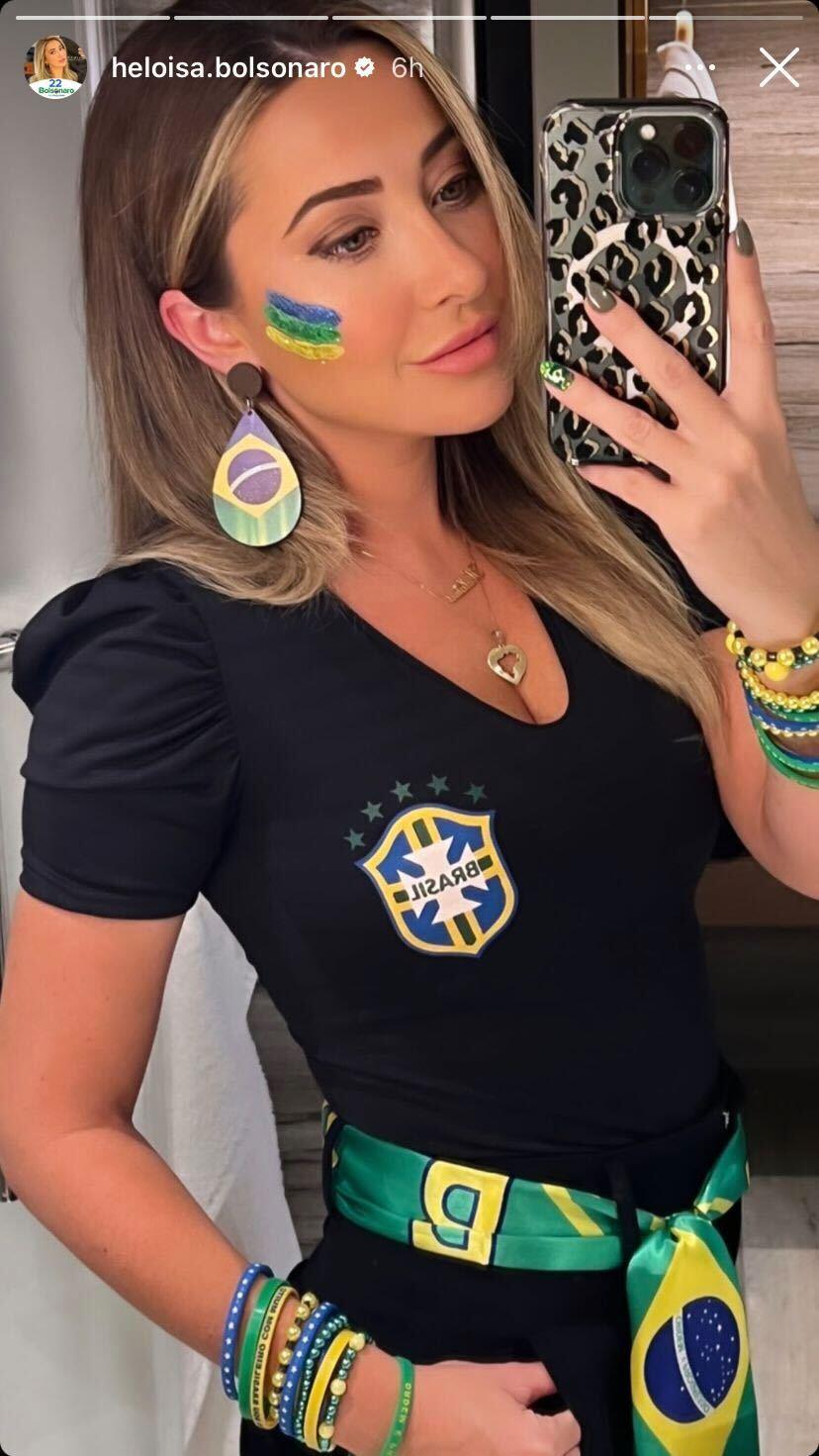 stories de heloísa bolsonaro antes do jogo do brasil