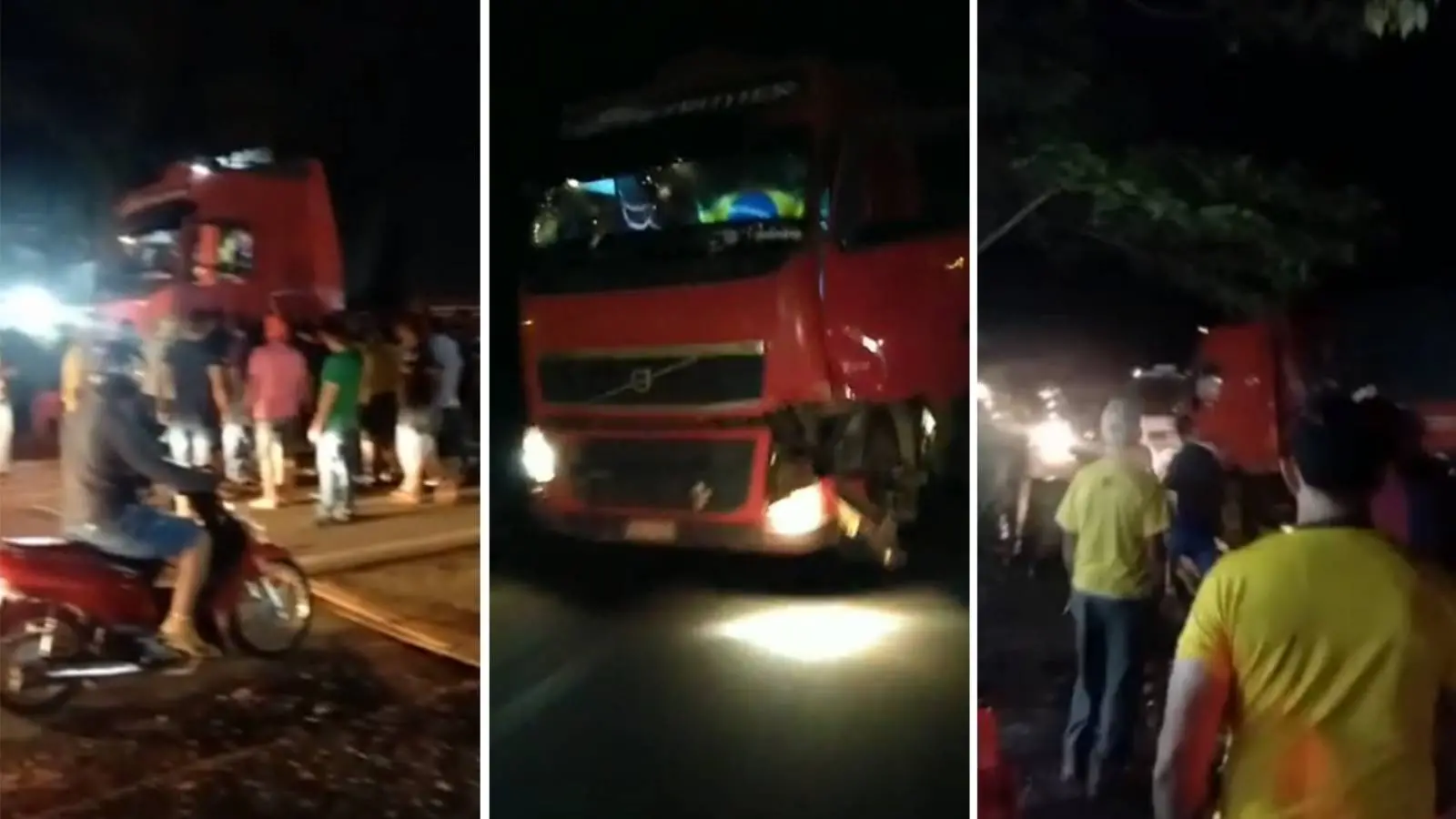 Caminhoneiro avança sobre acampamento de manifestantes e atropela uma pessoa em Rondônia