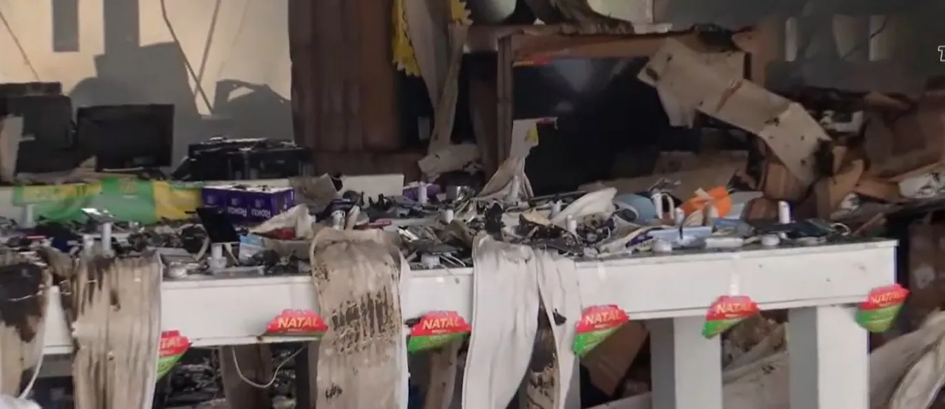 Celulares foram queimados em incêndio
