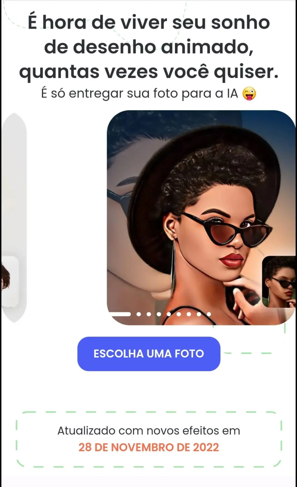 Mostrando onde inserir a foto