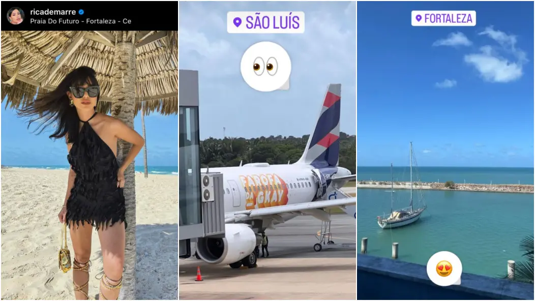 A influenciadora Rica de Marré aproveita praias no Ceará antes de começar a Farofa da Gkay