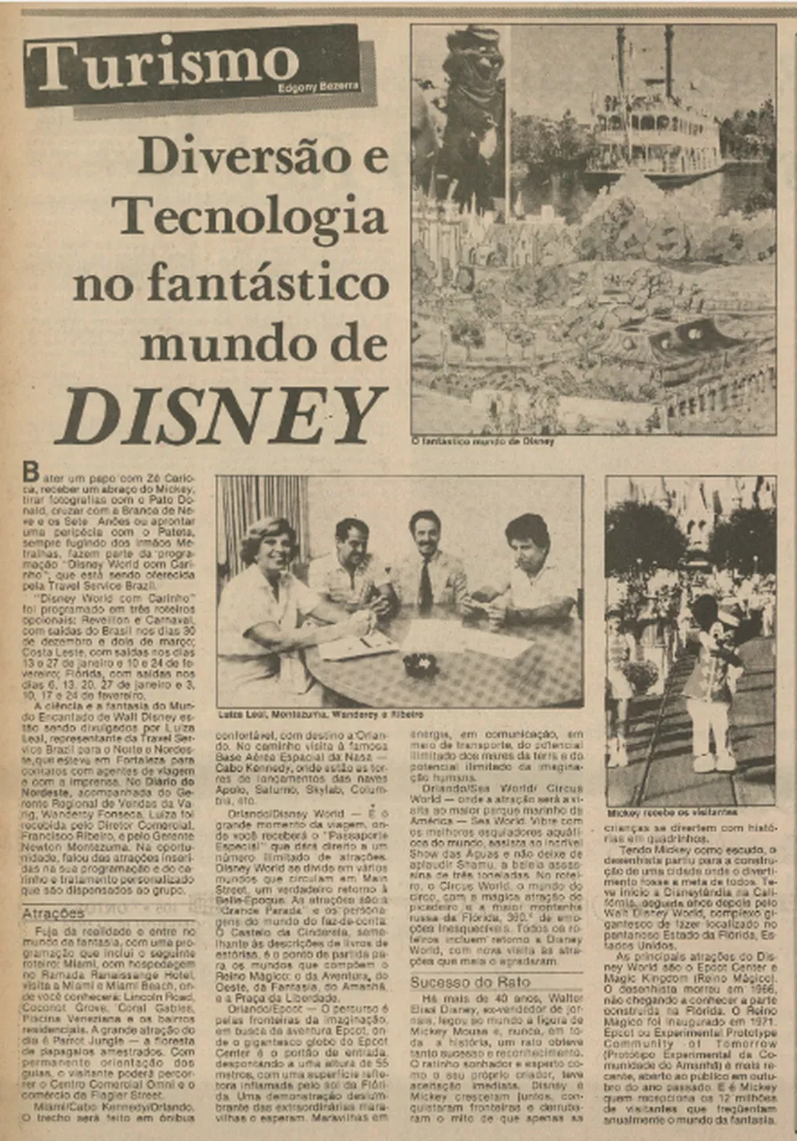 Disney como destaque em edição do Diário do Nordeste em 1987
