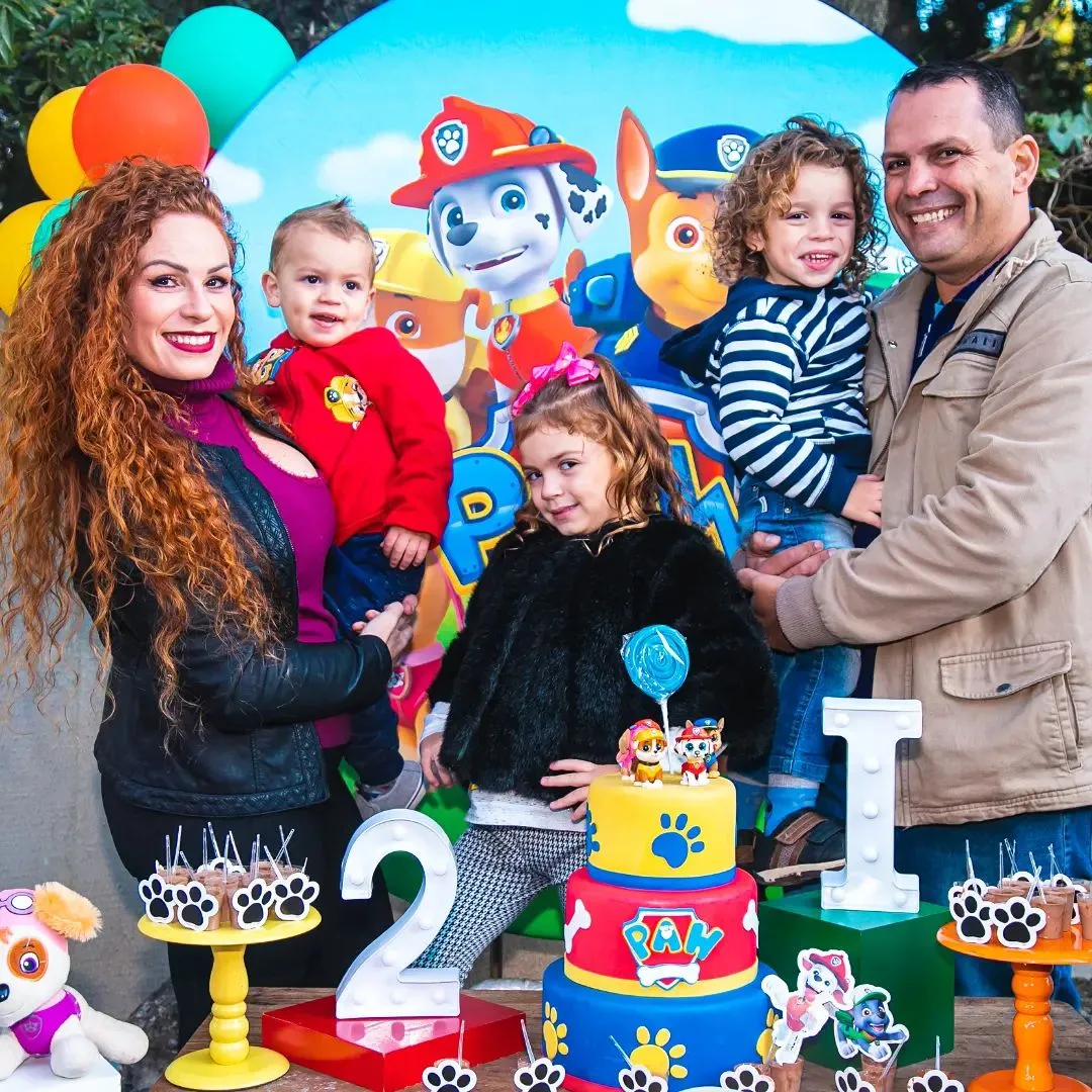 Foto tirada no aniversário de 2 anos do caçula Ícaro, em junho de 2022