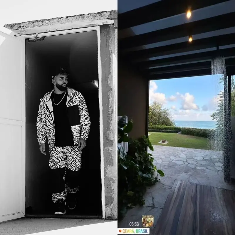 montagem com duas publicações de gabigol no instagram