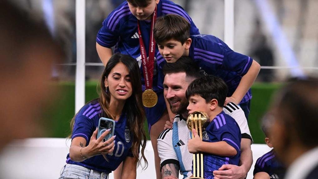 Foto de Messi e sua família