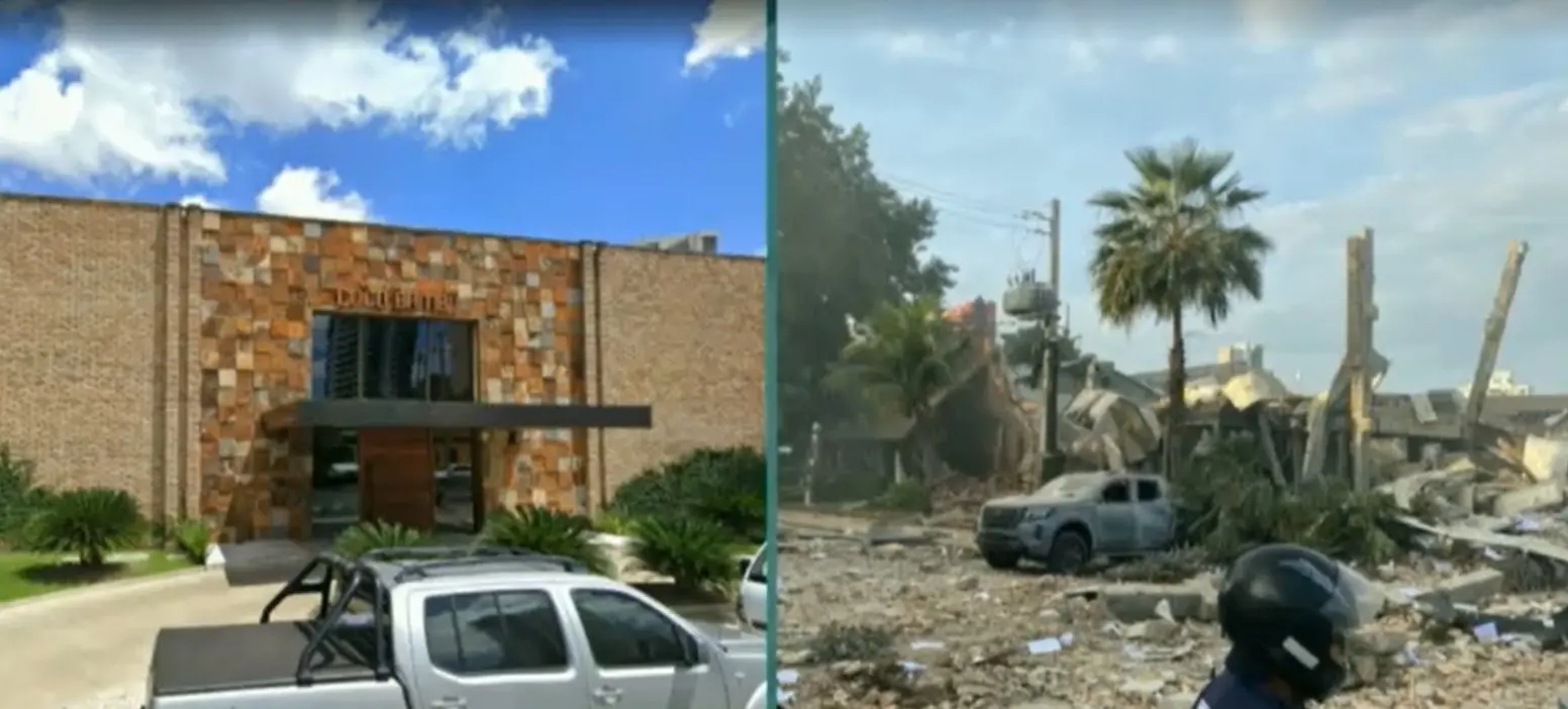 Prédio foi completamente destruído por explosão