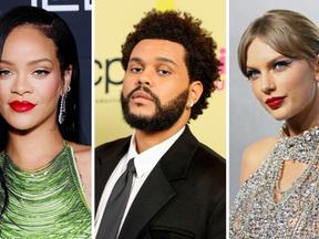 The Weeknd, Rihanna e Taylor Swift