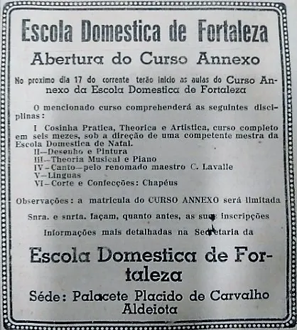 Conforme publicidade da época, havia cursos completos com duração de seis meses